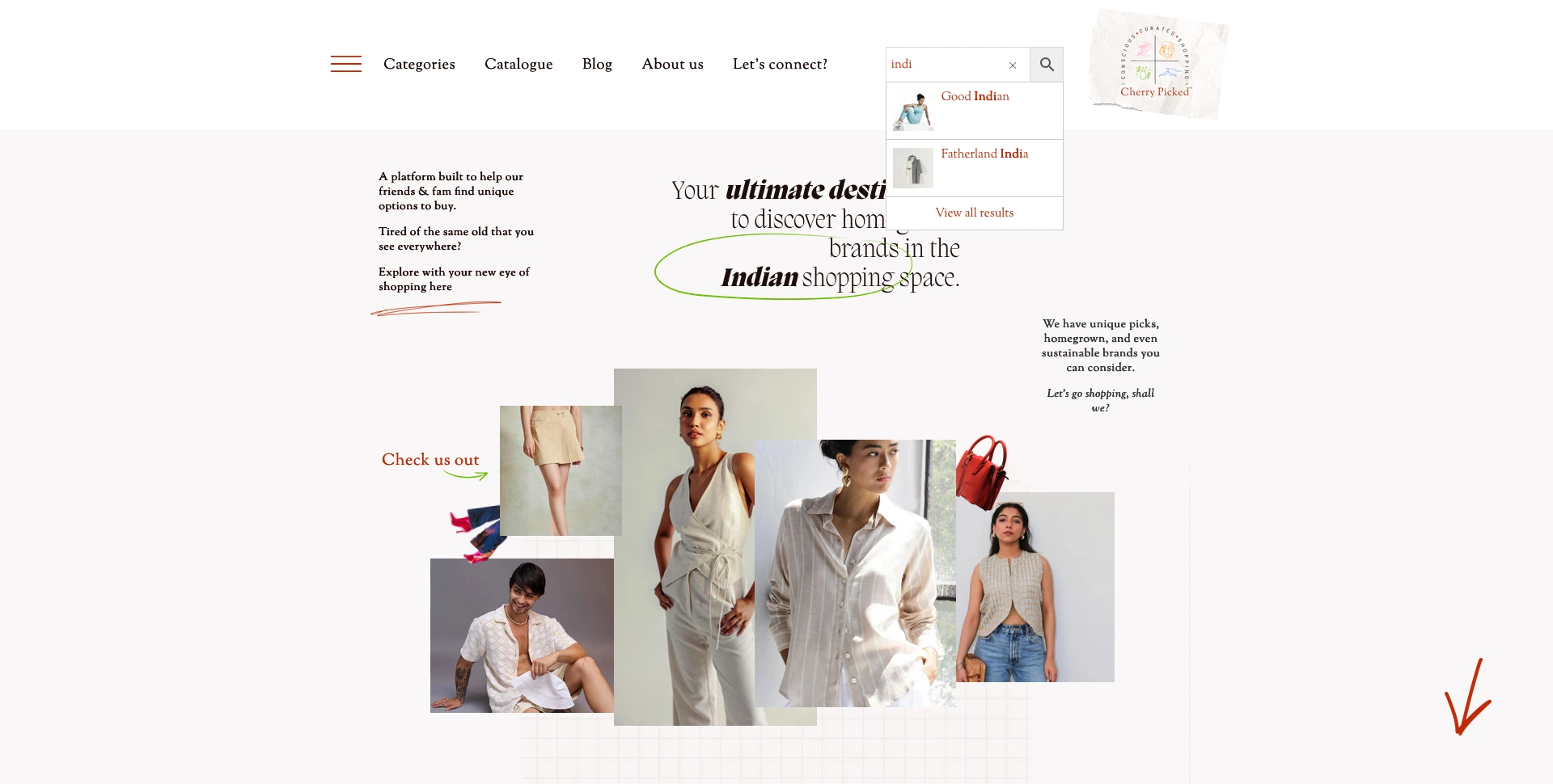 Cherry Picked Homepage Screenshot
